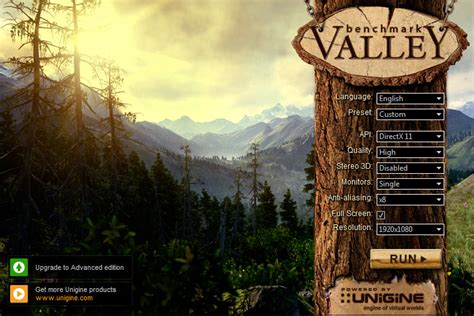 unigine valley benchmark.